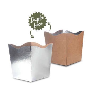 cachepo dupla face laminado g com 25 un colecao prata foil joy pack