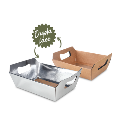 bandeja acoplada dupla face laminado m com 25 un colecao prata foil joy pack 3