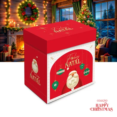 Caixa Casinha do Noel com 10un - Coleção Happy Christmas - Joy Pack