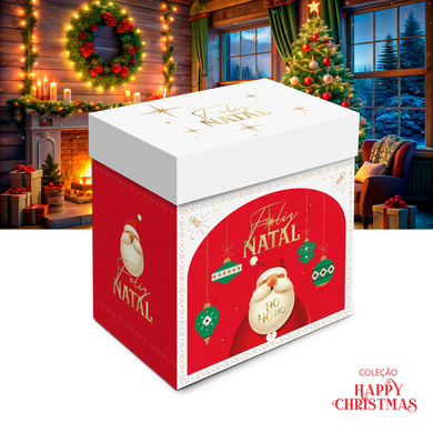 Caixa para Cesta GG com 10un - Coleção Happy Christmas - Joy Pack