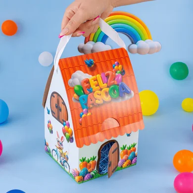 10658 casinha do coelho com 25un colecao pascoa aventura joy pack