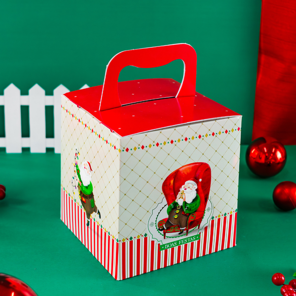 01 caixa para panetone 500g sem visor com 10un colecao noel joy pack