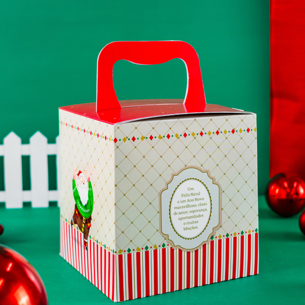 02 caixa para panetone 500g sem visor com 10un colecao noel joy pack